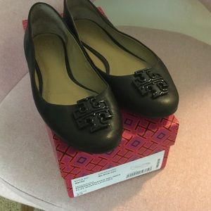 Tory BurchBlack On Black Coated Melinda Flats